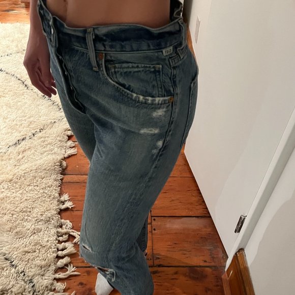 Citizens of Humanity Liya Light Wash High Rise Distressed Denim Jeans - Picture 3 of 7